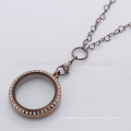 3.6mm 18"+2" chocolate trendy crystal glass floating locket fashion necklaces 2015